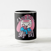 面白い寿司マスターのキャラクターデザイン マグカップ (中央)