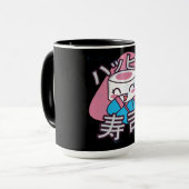 面白い寿司マスターのキャラクターデザイン マグカップ (正面左)