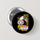 面白い寿司空手ファイターズのキャラクターデザイン 缶バッジ (正面&裏面)