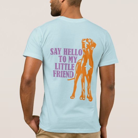 面白い小さなグレートデーンTシャツ Tシャツ (裏面)