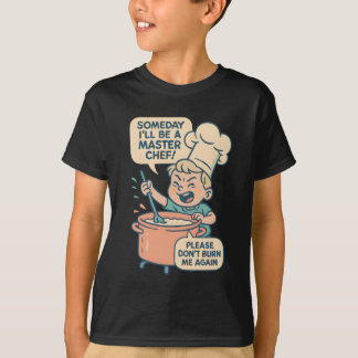 面白い小さなシェフのキャラクターTシャツ - 「いつか僕は」 Tシャツ