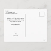 面白い小鳥の誕生日名言 | サラッとしたジョーク シーズンポストカード (裏面)