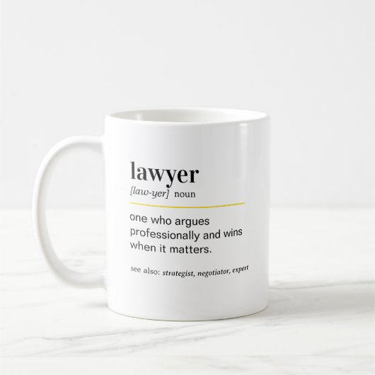 面白い弁護士の定義ギフト コーヒーマグカップ (左)