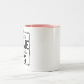 面白い引用句「考えさせて」 ツートーンマグカップ (中央)