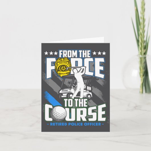 面白い引退シラミ警官ゴルフ引退ギフト カード (正面)