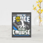 面白い引退シラミ警官ゴルフ引退ギフト カード (黄色い花)