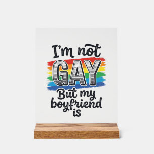 面白い彼氏のプライド ヴィンテージ風彫刻Tシャツデザイン アクリルサイン