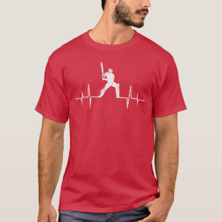 面白い心電図クリケットゲーム愛好家ギフト クールなクリケット H Tシャツ
