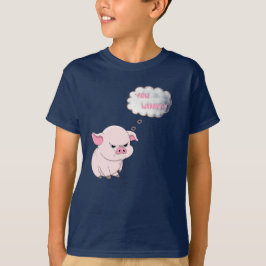 面白い怒った豚の「ナウワッサー」キッズTシャツ Tシャツ