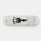 面白い怖い黒猫の漫画 スケートボード (横)