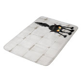 面白い怖い黒猫の漫画 バスマット (アングル)