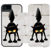 面白い怖い黒猫の漫画 INCIPIO iPhoneウォレットケース (フォリオ Open)