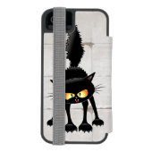 面白い怖い黒猫の漫画 INCIPIO iPhoneウォレットケース (フォリオ裏面)