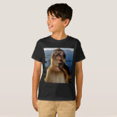 面白い思考するサル・ミーム 好奇心のある類人猿 ブレインロット ギ Tシャツ (正面フル)