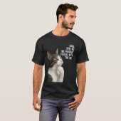 面白い思考の猫 Tシャツ (正面フル)