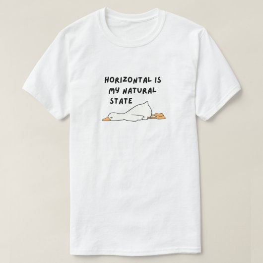 面白い怠けアヒルTシャツ Tシャツ (デザイン正面)