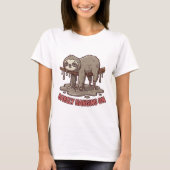 面白い怠けナマケモノのキャラクターTシャツ Tシャツ (正面)