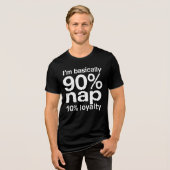 面白い怠け犬のユーモア+サークスティックデザイン トライブレンドＴシャツ (正面全面)