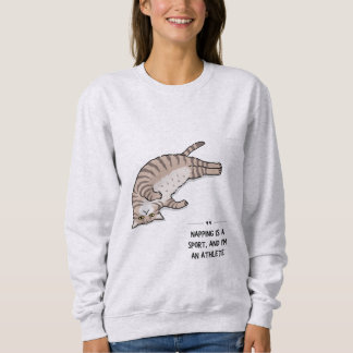 面白い怠け猫Tシャツ – 「怠け者じゃないよ。エネ スウェットシャツ