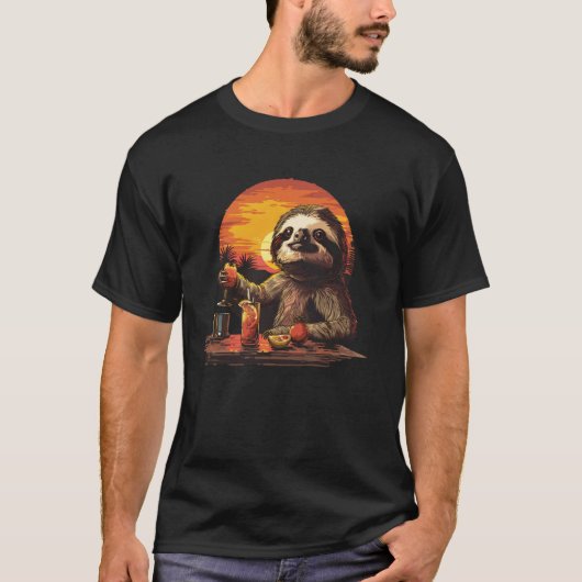 面白い怠け者スローバーเทンダー Tシャツ (正面)