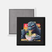 面白い怪獣がラーメンを食べる 日本のモンスター好き ビ マグネット (正面/裏面)