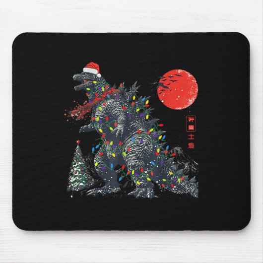 面白い怪獣サンタクリスマスモンスターXmasライト マウスパッド (正面)