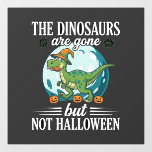 面白い恐竜のハロウィン魔女のグラフィック ウィンドウサイン