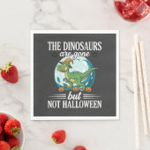 面白い恐竜のハロウィン魔女グラフィック スタンダードランチョンナプキン (インサイチュ)