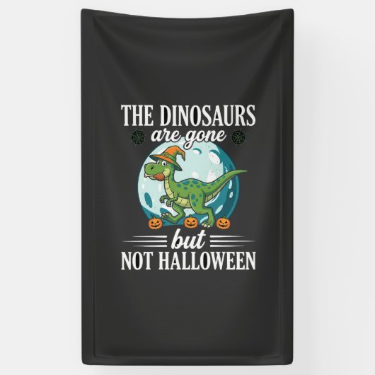 面白い恐竜のハロウィン魔女グラフィック 横断幕 (縦)