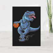 面白い恐竜のT-Rexスケートプレーヤー カード (正面)