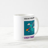 面白い恐竜小惑星 全ては問題なし コーヒーマグカップ (正面右)