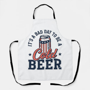 面白い愛国コールドビールヴィンテージベクトルTシャツデザイン エプロン