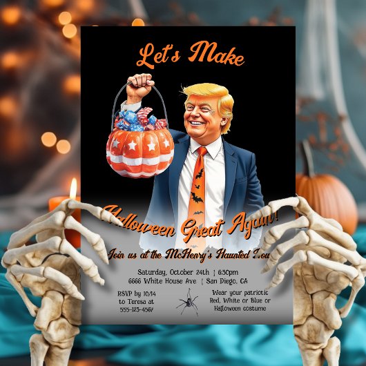 面白い愛国トランプのハロウィンパーティー 招待状