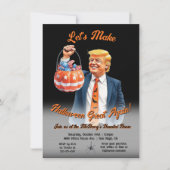 面白い愛国トランプのハロウィンパーティー 招待状 (正面)