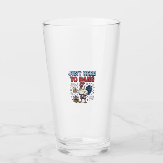 面白い愛国的な雄鶏 花火 ビール Tシャツ デザイン タンブラーグラス (正面)