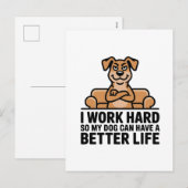 面白い愛犬の引用ソファのイラスト シーズンポストカード (正面/裏面)