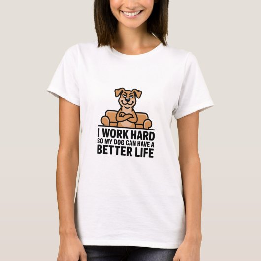 面白い愛犬の引用ソファのイラスト Tシャツ (正面)