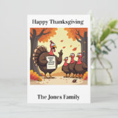 面白い感謝祭のカード - "七面鳥の防御" シーズンカード (スタンド正面)