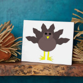 面白い感謝祭の七面鳥のプレート フォトプラーク (側面)