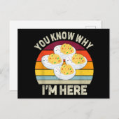 面白い感謝祭の悪魔の卵 あなたが私をここに呼んだ理由がわかるでしょ シーズンポストカード (正面/裏面)