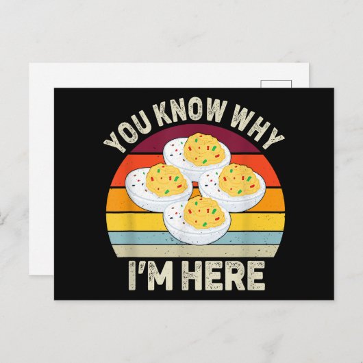 面白い感謝祭の悪魔の卵 あなたが私をここに呼んだ理由がわかるでしょ シーズンポストカード (正面/裏面)