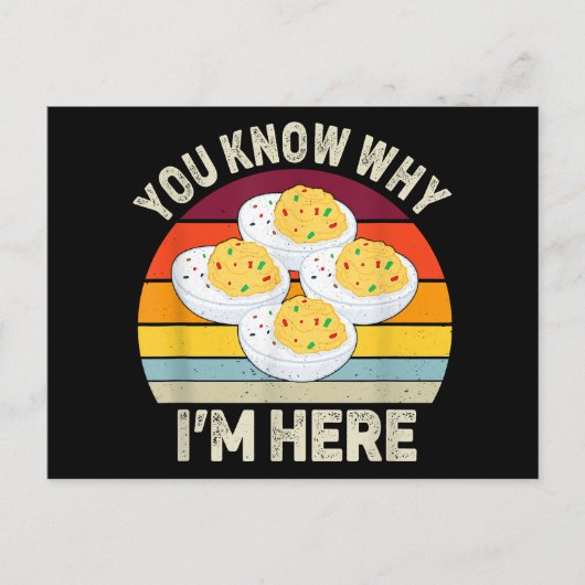 面白い感謝祭の悪魔の卵 あなたが私をここに呼んだ理由がわかる シーズンポストカード (正面)