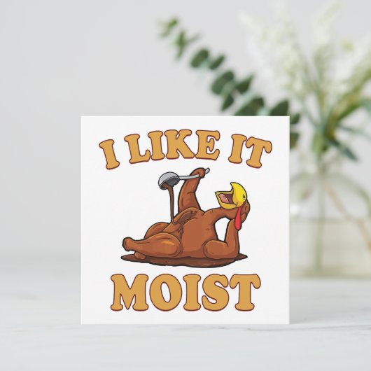 面白い感謝祭の食べ物家族グループセット いいね 招待状 (スタンド正面)