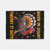 面白い感謝祭　困ったらお尻を振って　お尻フリフリ フリースブランケット (正面(横))