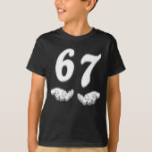 面白い手のジェスチャー 67 ミーム Gen Alpha 6 7 Tシャツ (正面)