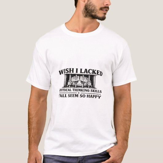 面白い批判的思考の引用, 皮肉な知性 Tシャツ (正面)