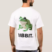 面白い折り紙のカエル RIBBIT Tシャツ (裏面)