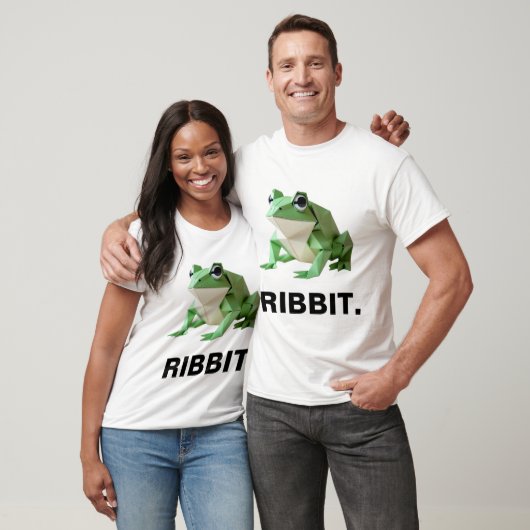 面白い折り紙のカエル RIBBIT Tシャツ (ユニセックス)