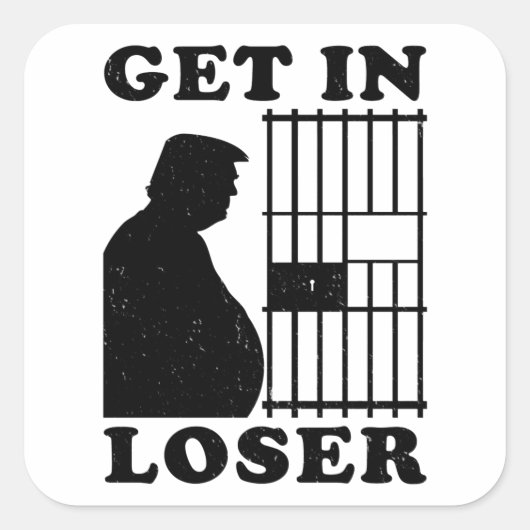 面白い招待状 敗者トランプの刑務所行き フラットカード スクエアシール (正面)