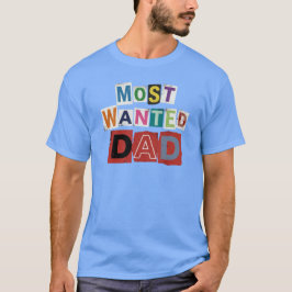 面白い指名手配パパ身代金要求状タイポグラフィー Tシャツ